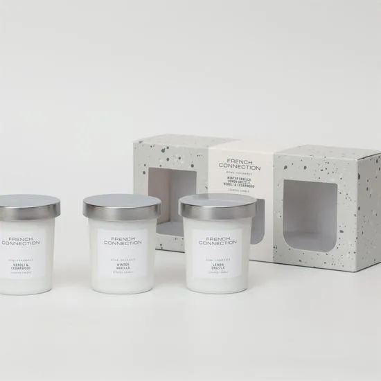 French Connection White Collection Trio Of Candles Gift Set