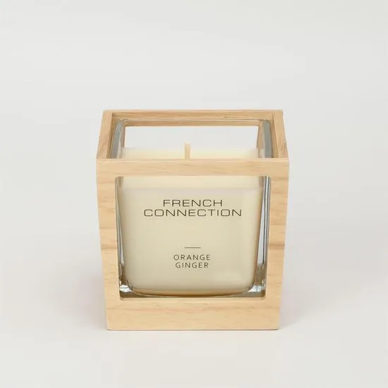 French Connection Wooden Collection Orange Ginger Candle