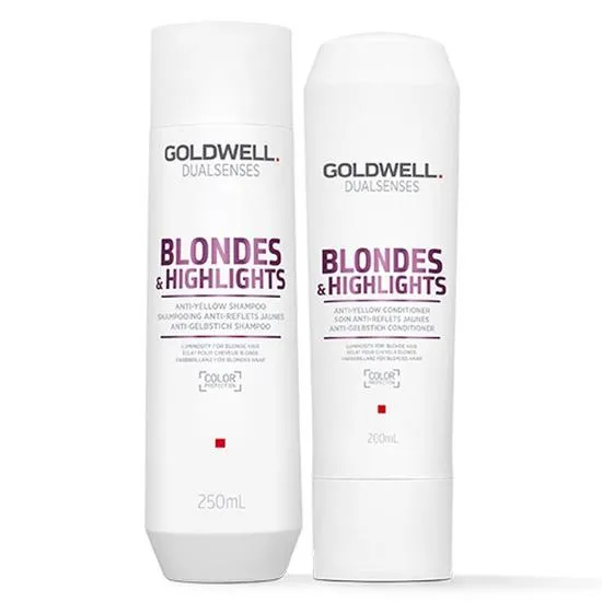 Goldwell Dual Senses Blonde & Highlights Anti-Yellow Shampoo & Conditioner Duo