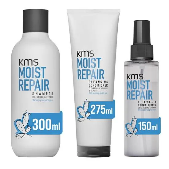 KMS Moist Repair Shampoo, Cleansing Conditioner & Leave-In Conditioner