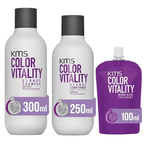 KMS Colour Vitality Blonde Shampoo, Blonde Conditioner & Intense Gloss Treatment