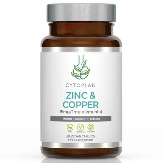 Cytoplan Zinc/Copper 15mg/1mg Tablets