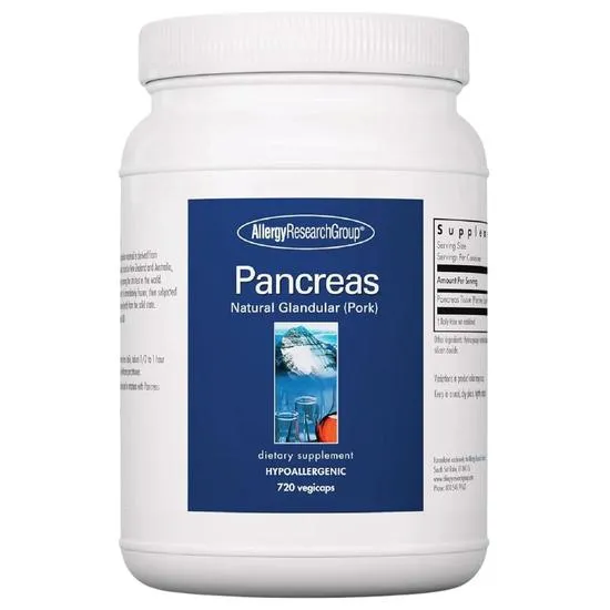 Allergy Research Group Pancreas Pork Natural Glandular Capsules 720 Capsules
