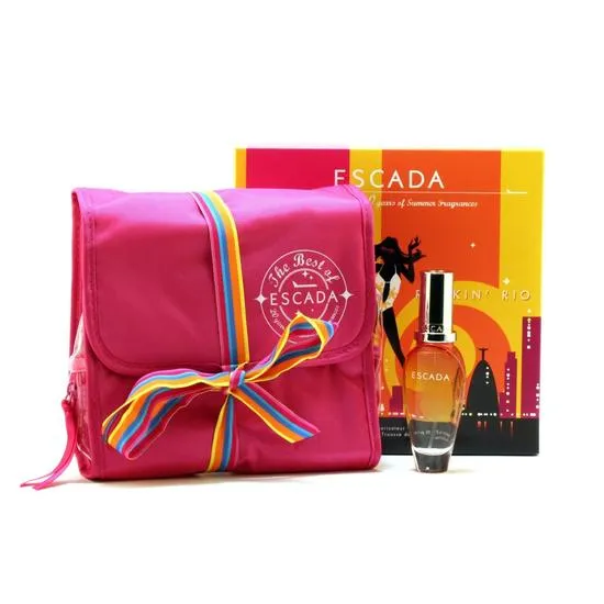 Escada Rockin' Rio Gift Set Eau De Toilette + Beauty Pouch