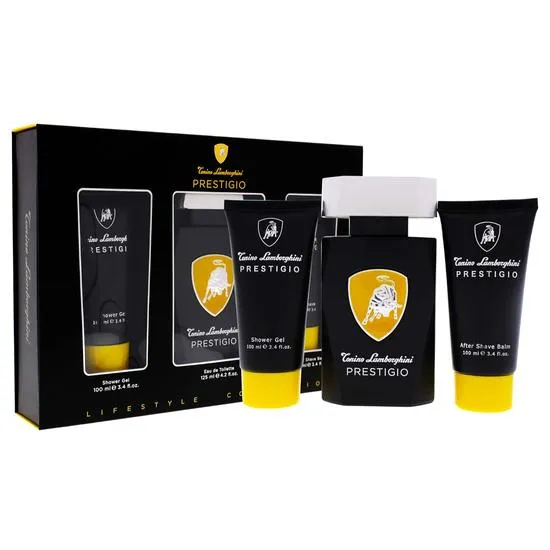 Lamborghini Prestigio Gift Set 125ml Eau De Toilette + 100ml Shower Gel + 100ml Aftershave Balm