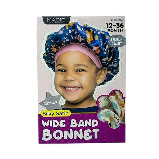 Magic Collection Toddler Silky Satin Wide Band Bonnet