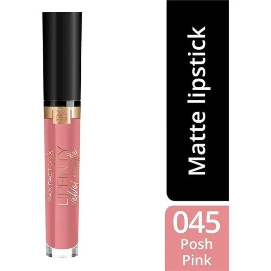 Max Factor Lipfinity Velvet Matte 24Hr Lipstick 045 Posh Pink