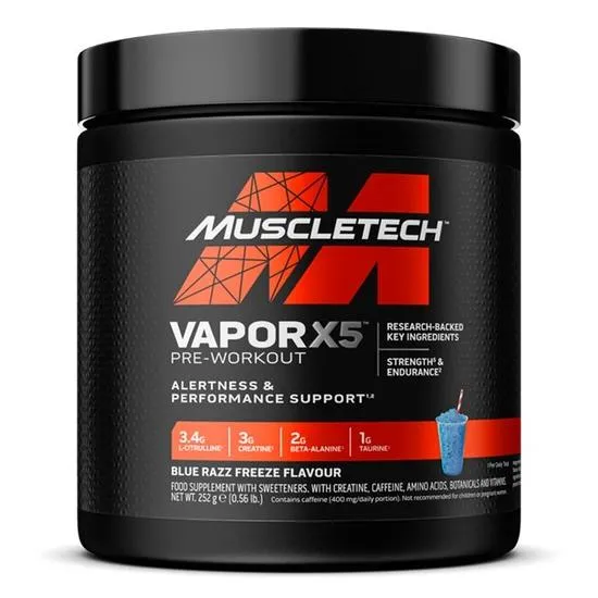 MuscleTech Vapour X5 Pre-Workout, Blue Razz Freeze