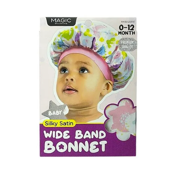 Magic Collection Baby Silky Satin Wide Band Bonnet