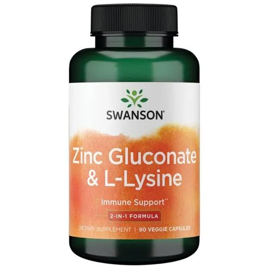 Swanson Zinc Gluconate & L-Lysine Capsules