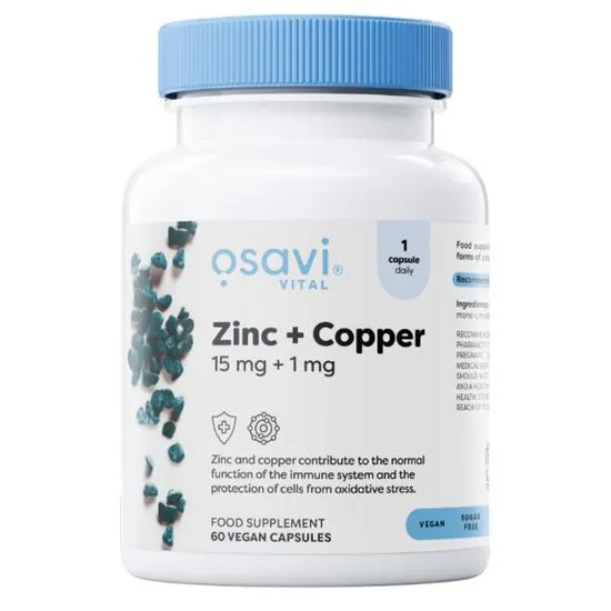 Osavi Zinc + Copper 15mg + 1mg Capsules