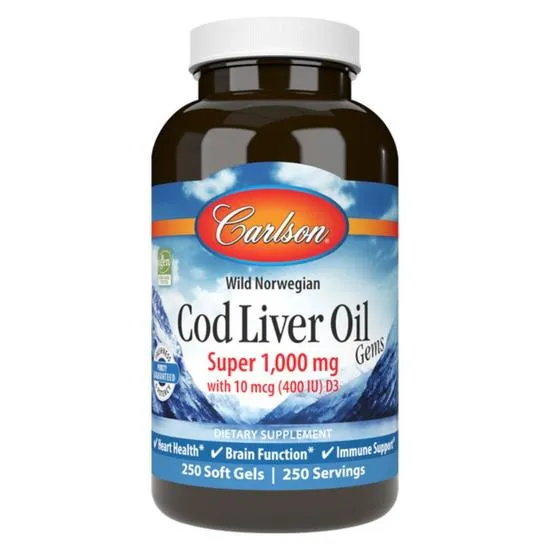 Carlson Labs Wild Norwegian Cod Liver Oil Gems 1000mg