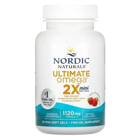 Nordic Naturals Ultimate Omega 2x Mini 1120mg Strawberry Mini Softgels