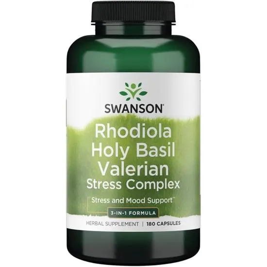 Swanson Rhodiola Holy Basil Valerian Stress Complex