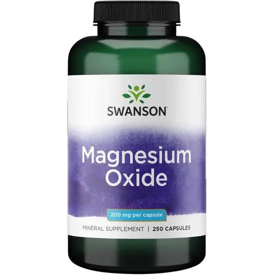 Swanson Magnesium Oxide 200mg Capsules