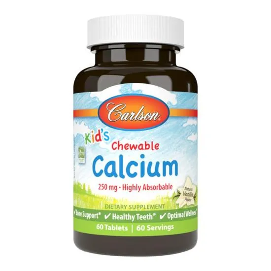 Carlson Labs Kid's Chewable Calcium 250mg Natural Vanilla