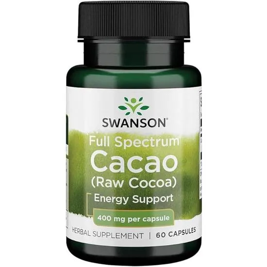 Swanson Full Spectrum Cacao Raw Cocoa 400mg Capsules