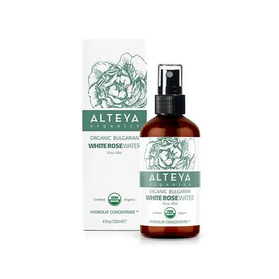 Alteya Organics Bulgarian White Rose Glass Water Spray 120Ml