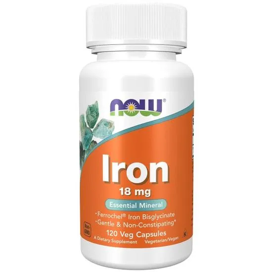 NOW Foods Iron 18mg Capsules