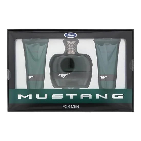 Mustang Green 3 Piece Gift Set: Eau De Toilette 100ml Shower Gel 100ml Aftershave Balm