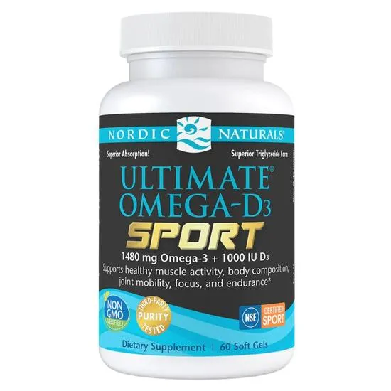 Nordic Naturals Ultimate Omega-D3 Sport 1480mg Lemon Softgels