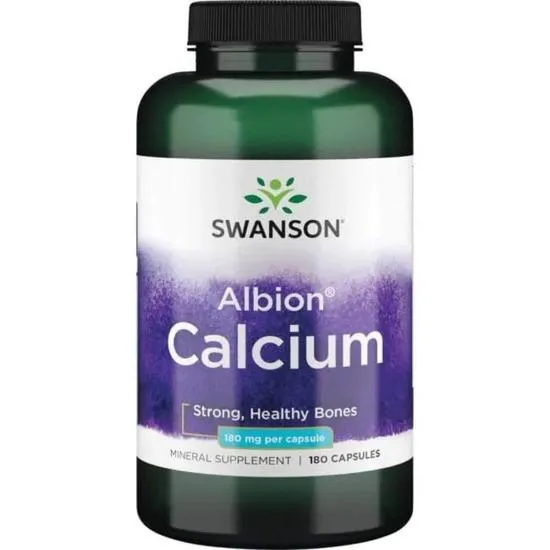 Swanson Albion Calcium 180mg Capsules