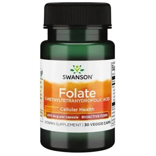 Swanson Folate 5-Methyltetrahydrofolic Acid 400mcg Capsules