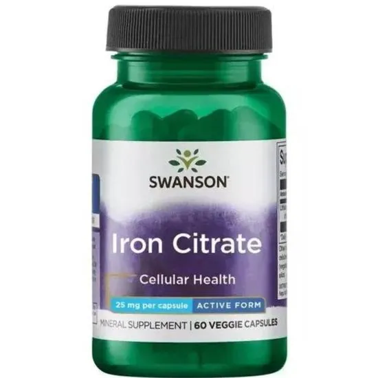 Swanson Iron Citrate 25mg Capsules