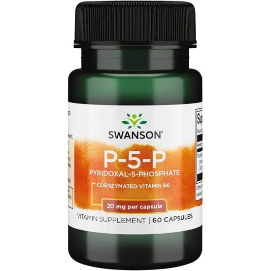 Swanson P-5-P Pyridoxal-5-Phosphate Coenzymated Vitamin B6 20mg Capsules