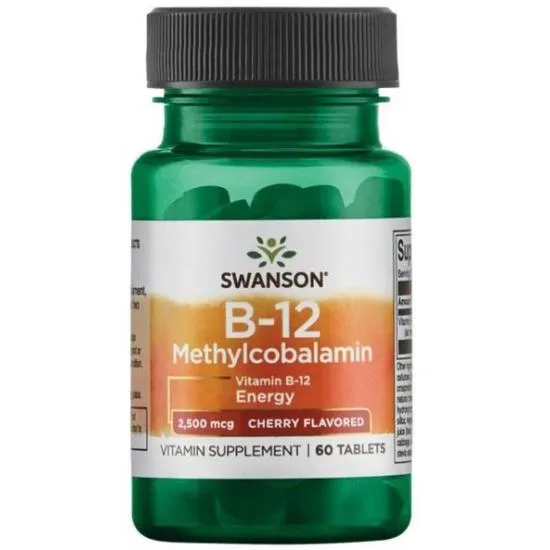 Swanson Vitamin B12 Methylcobalamin 2500mcg Cherry Tablets