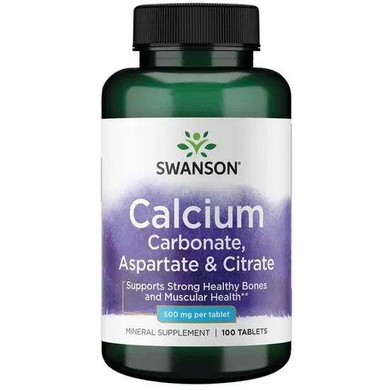 Swanson Calcium Carbonate Aspartate & Citrate 500mg Tablets