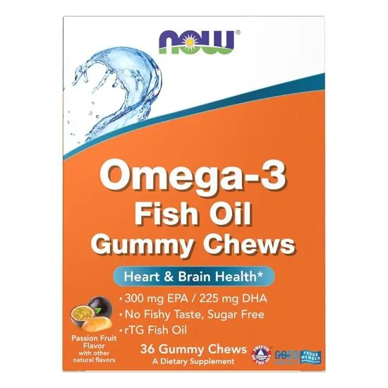 NOW Foods Omega-3 Fish Oil Gummy Chews Passion Fruit