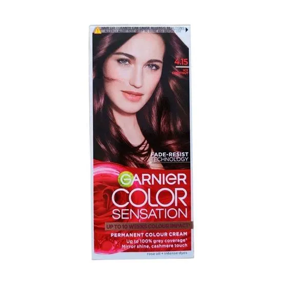 Garnier Colour Sensation Fade Resist Permanent Colour Cream 4.15 Icy Chestnut