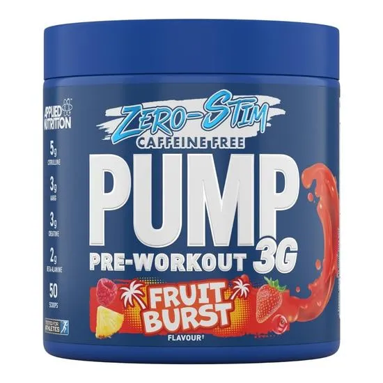 Applied Nutrition Pump 3g Pre-Workout Zero Stimulant Fruit Burst 375g