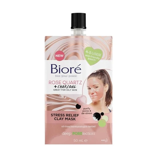 Bioré Rose Quartz Plus Charcoal Stress Relief Clay Mask