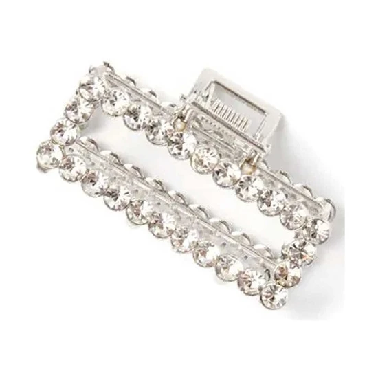 Molly And Rose Small Rectangular Crystal Metal Clamp