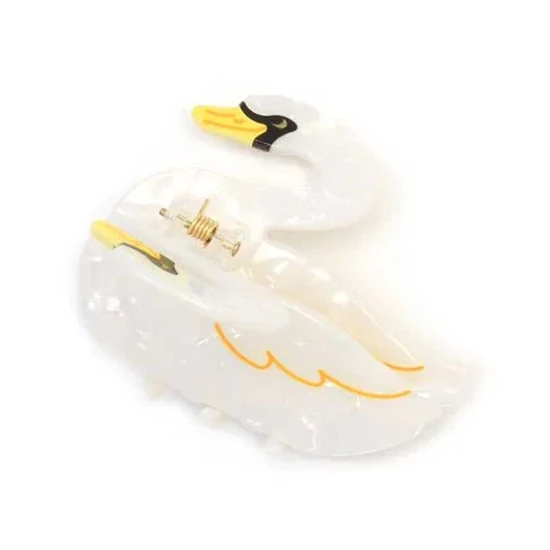 Molly And Rose Pearlescent Swan Shaped Clamp