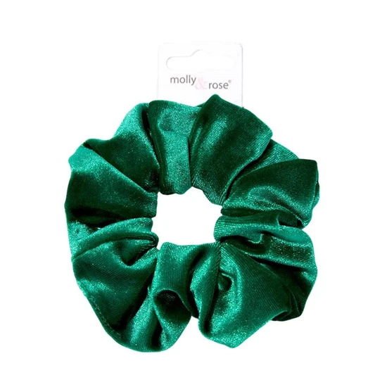 Molly And Rose High Shine Green Velvet Large Scrunchie