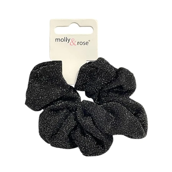 Molly And Rose Regular Black Sparkle Fabric Scrunchie