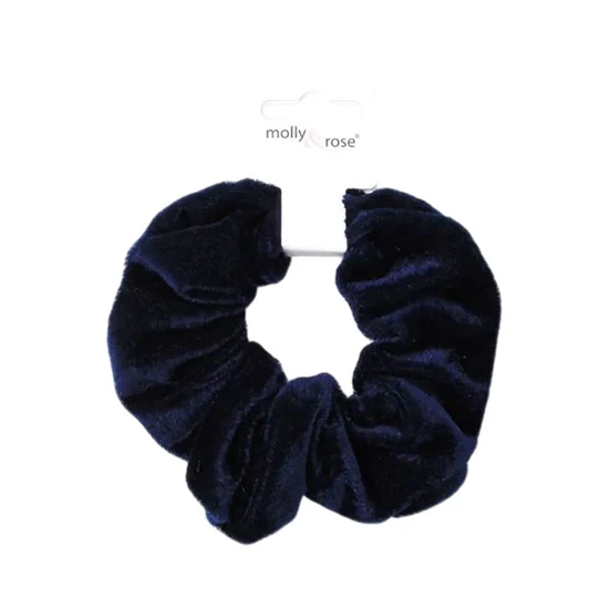Molly And Rose High Shine Navy Velvet Large Scrunchie