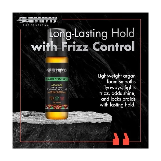 Fonex Gummy Braid Control Argan Oil Style & Shine Foaming Mousse