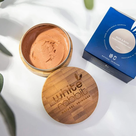 White Rabbit Skin Care Aloe & Rose Healthy Hydration Pink Clay Face Mask