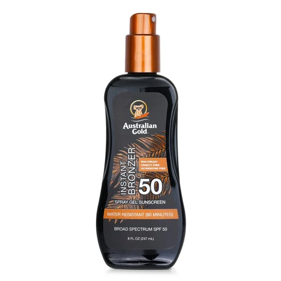 Australian Gold Spray Gel Sunscreen SPF 50 With Instant Bronzer