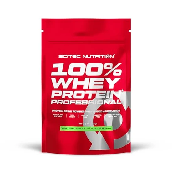 Scitec Nutrition 100% Whey Protein Professional Enhanced With Extra Amino Acids & Digestive Enzymes Gluten-Free, Pistachio-White Chocolate