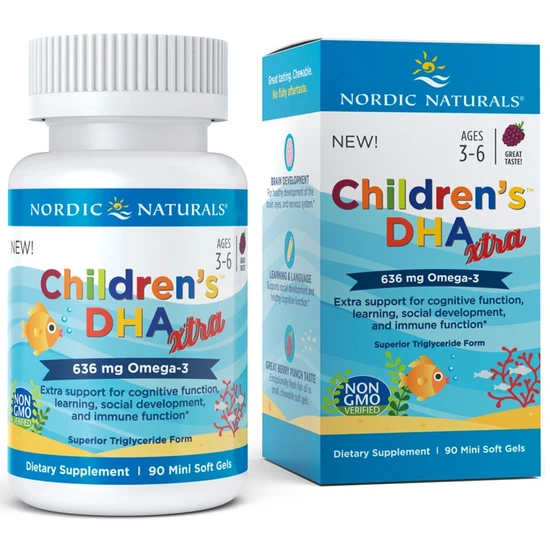 Nordic Naturals Children's DHA Xtra 636mg Berry Punch Mini Softgels