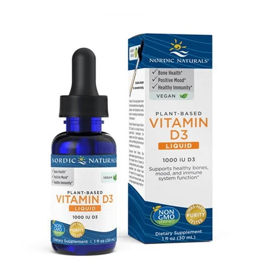 Nordic Naturals Plant-Based Vitamin D3 Liquid 1000iu Apple