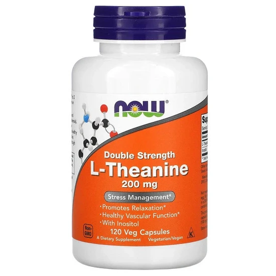 Now Foods Double Strength L-Theanine 200Mg Capsules 120 Capsules
