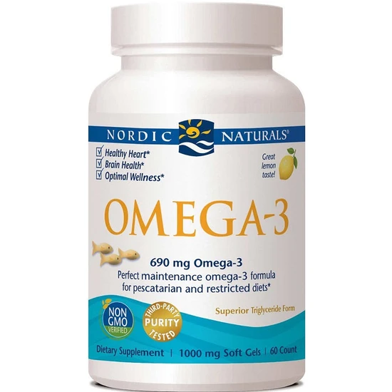 Nordic Naturals Omega-3 690mg Lemon Fish Gelatin Softgels