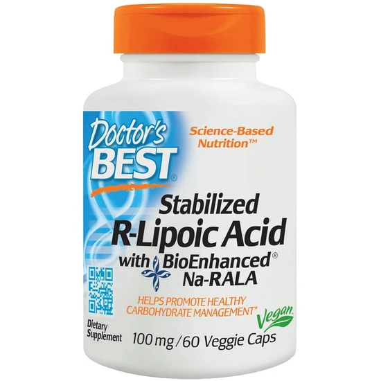 Doctor's Best Stabilised R-Lipoic Acid With BioEnhanced Na-RALA 100mg Vegicaps
