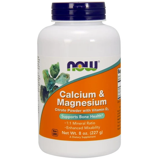NOW Foods Calcium & Magnesium Citrate Powder With Vitamin D3